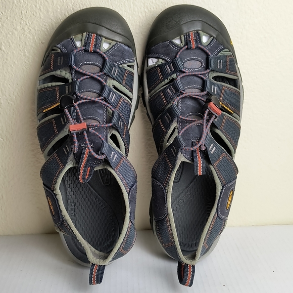Keen Newport H2 Closed Toe Gray and Orange Outdoor Sandals with Rugged Sole 11.5 main image 7